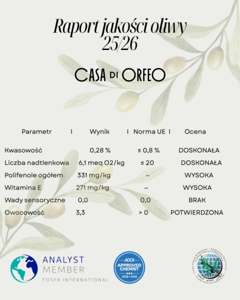Natives Olivenöl Extra Vergine Casa di Orfeo 1 Liter – Sizilien 2025/2026, Italien