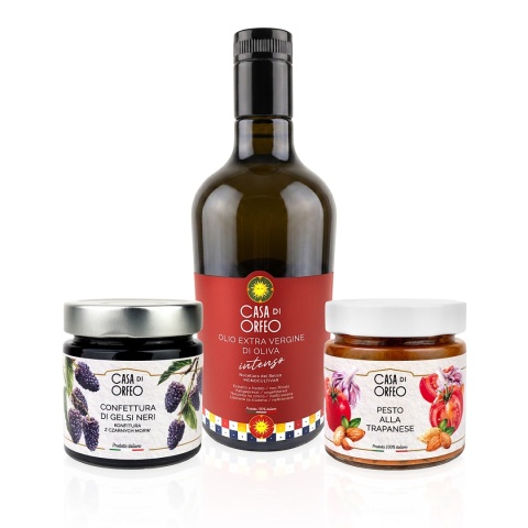 .Dolce e Salato - oliwa INTENSO + pesto alla Trapanese + konfitura z morwy